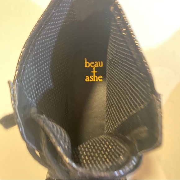 Beau+Ashe Glittery black mesh hi top sneakers size 11, like new. Sexy, club wear - Picture 7 of 14